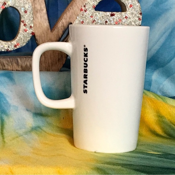 Starbucks Holiday Motif Mermaid Pink Doves Holly Tall Coffee Mug Cup 12 oz - Picture 6 of 12